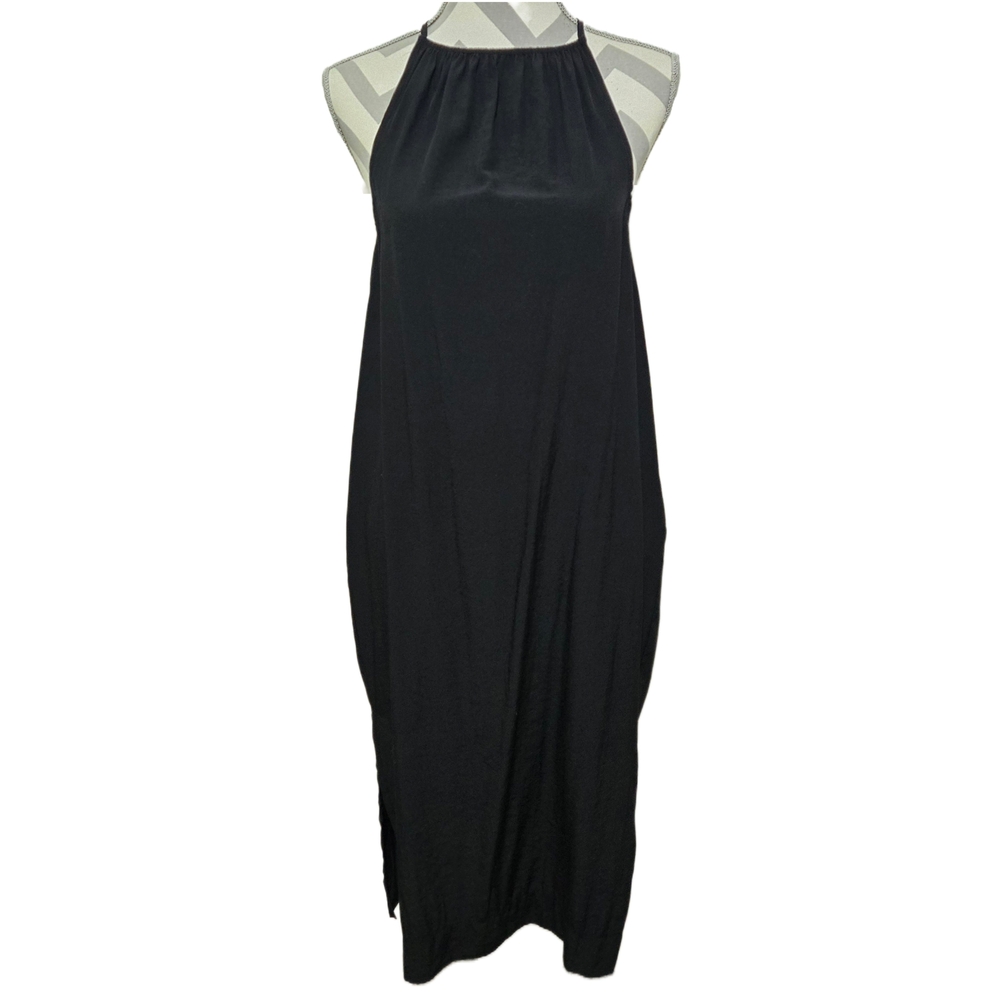SILENCE + NOISE Phoenix Black Midi Dress Sleeveless Racerback Sqaure Neck Medium